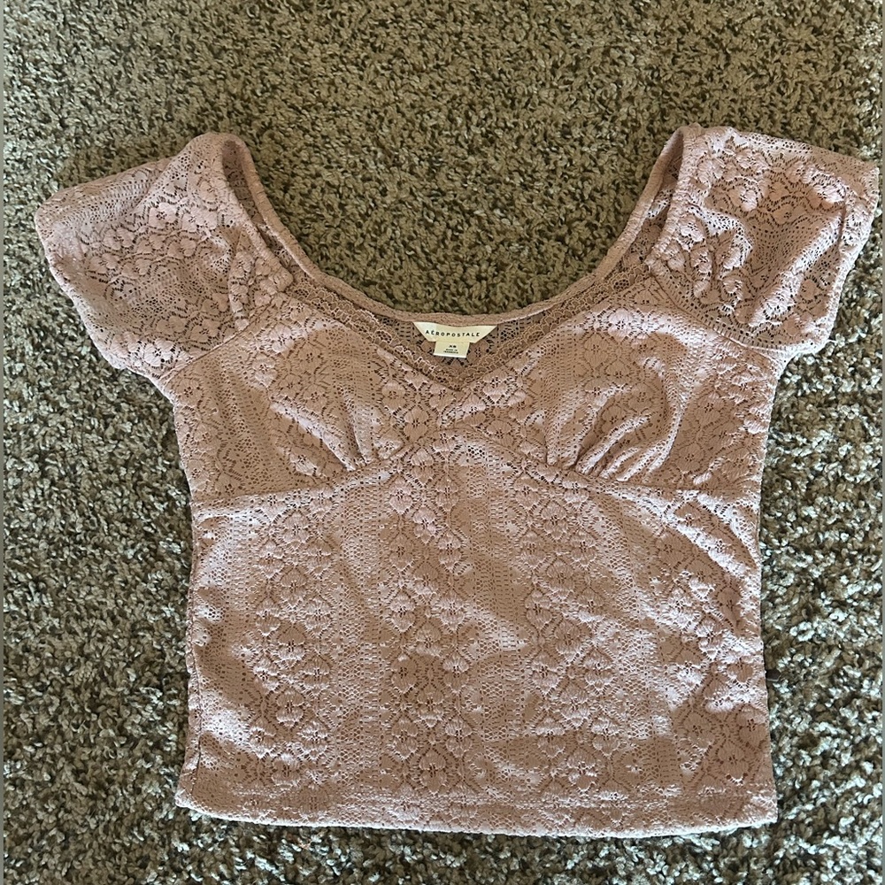 Pink Lace Crop Top